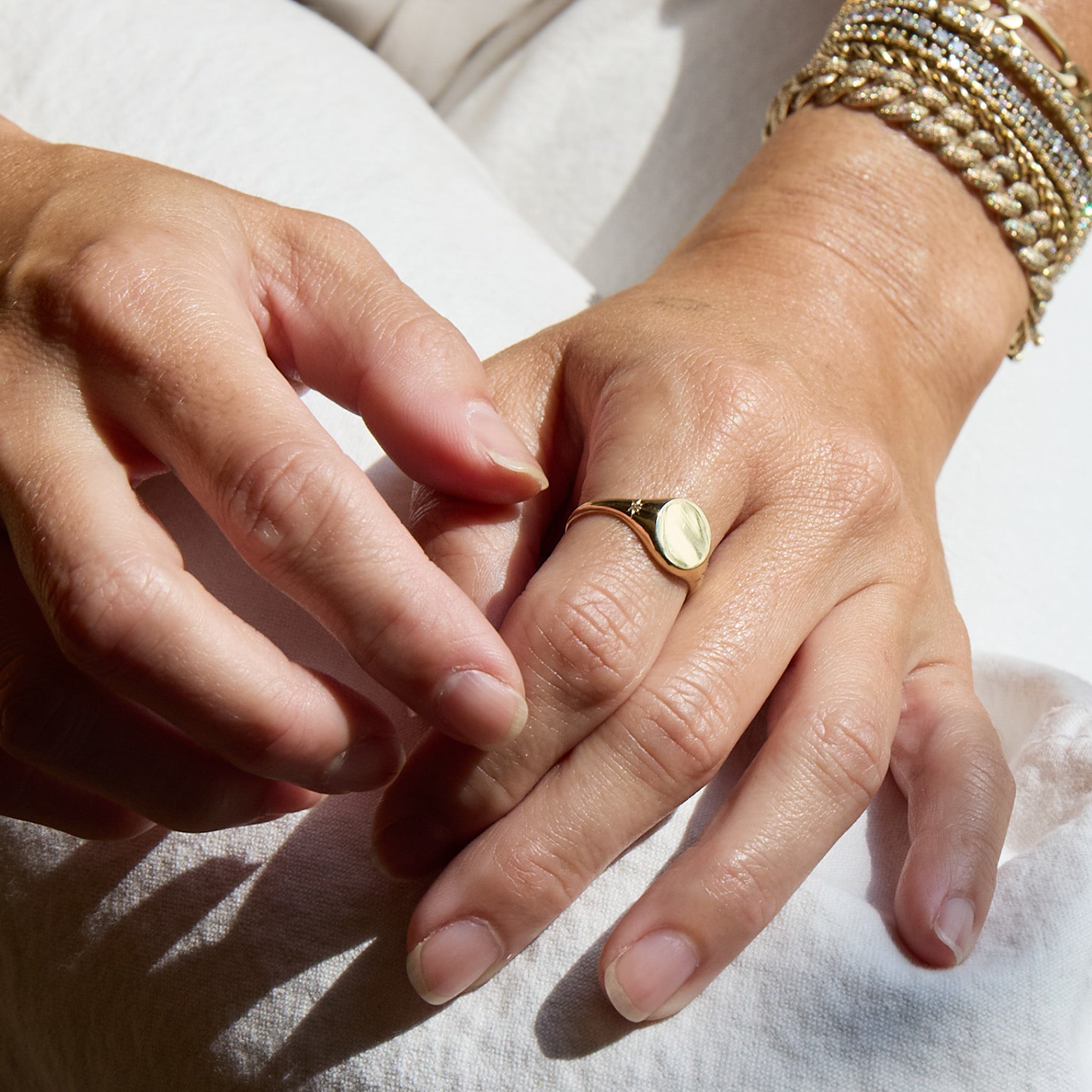 Luna Freckle Signet Ring