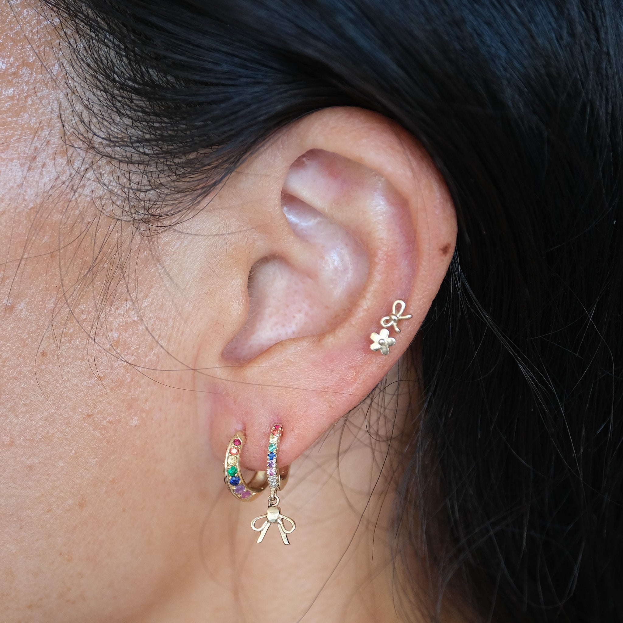 Bow Drop Hoop | OOAK