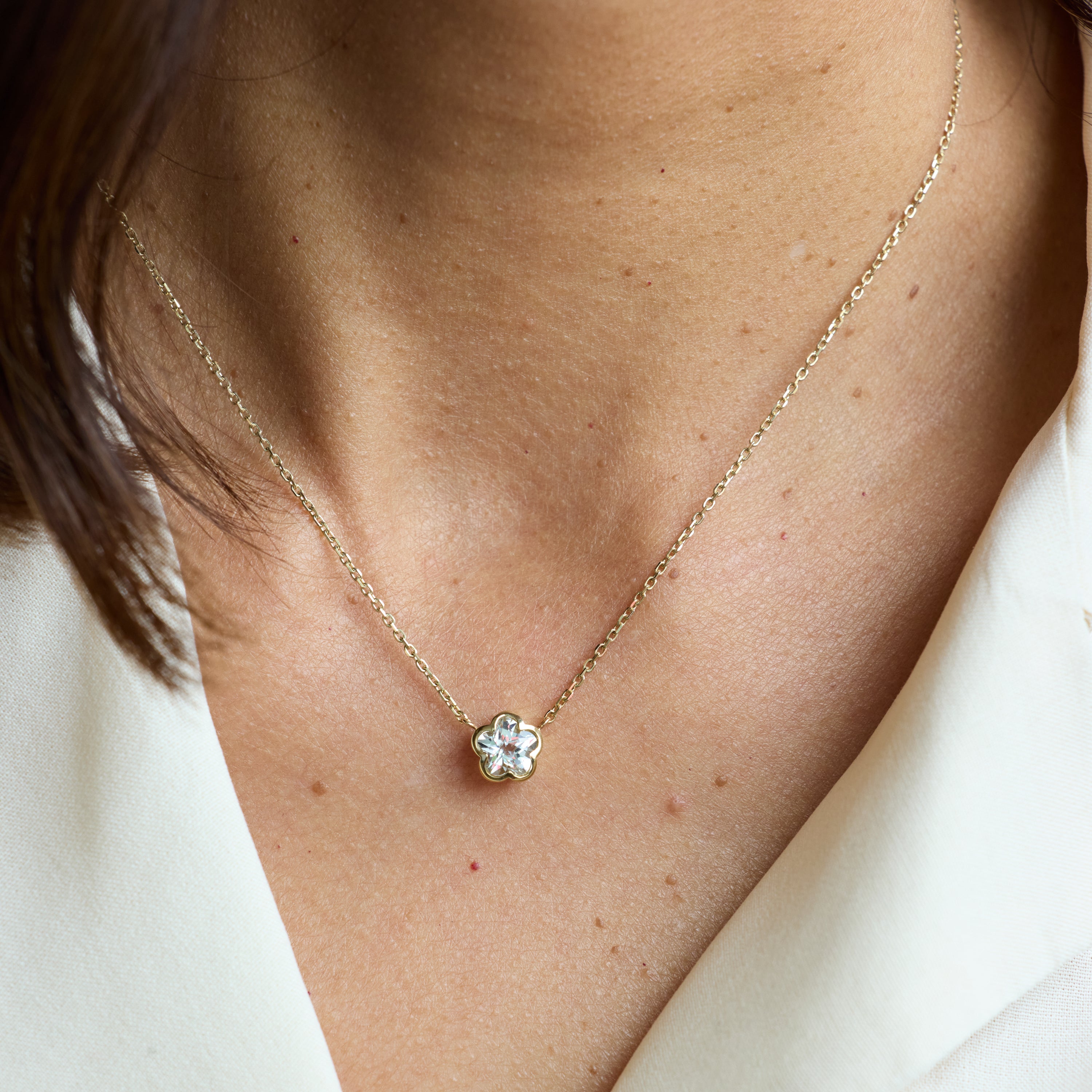 Bezel Flower Necklace | Special Order