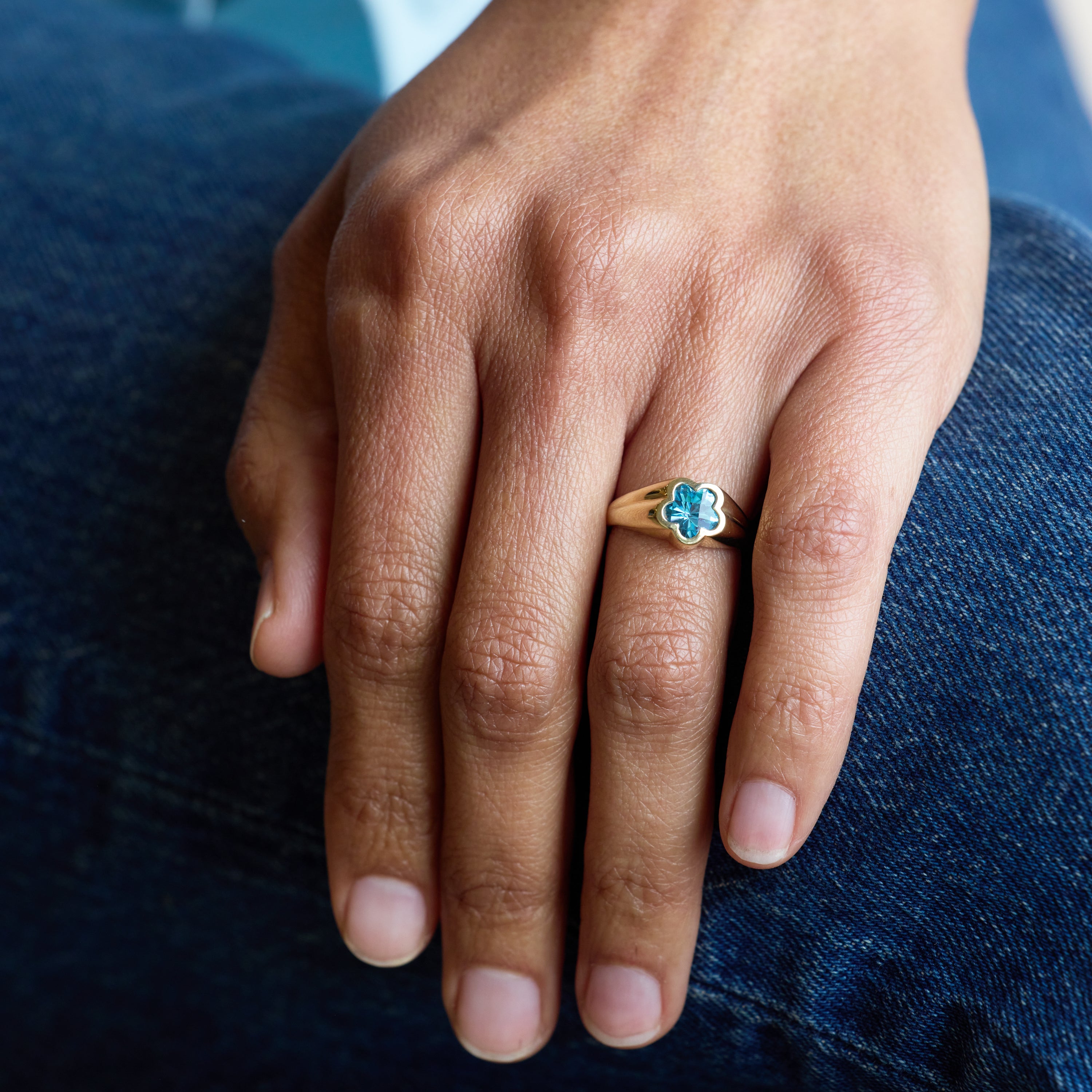 Bezel Flower Ring | Special Order