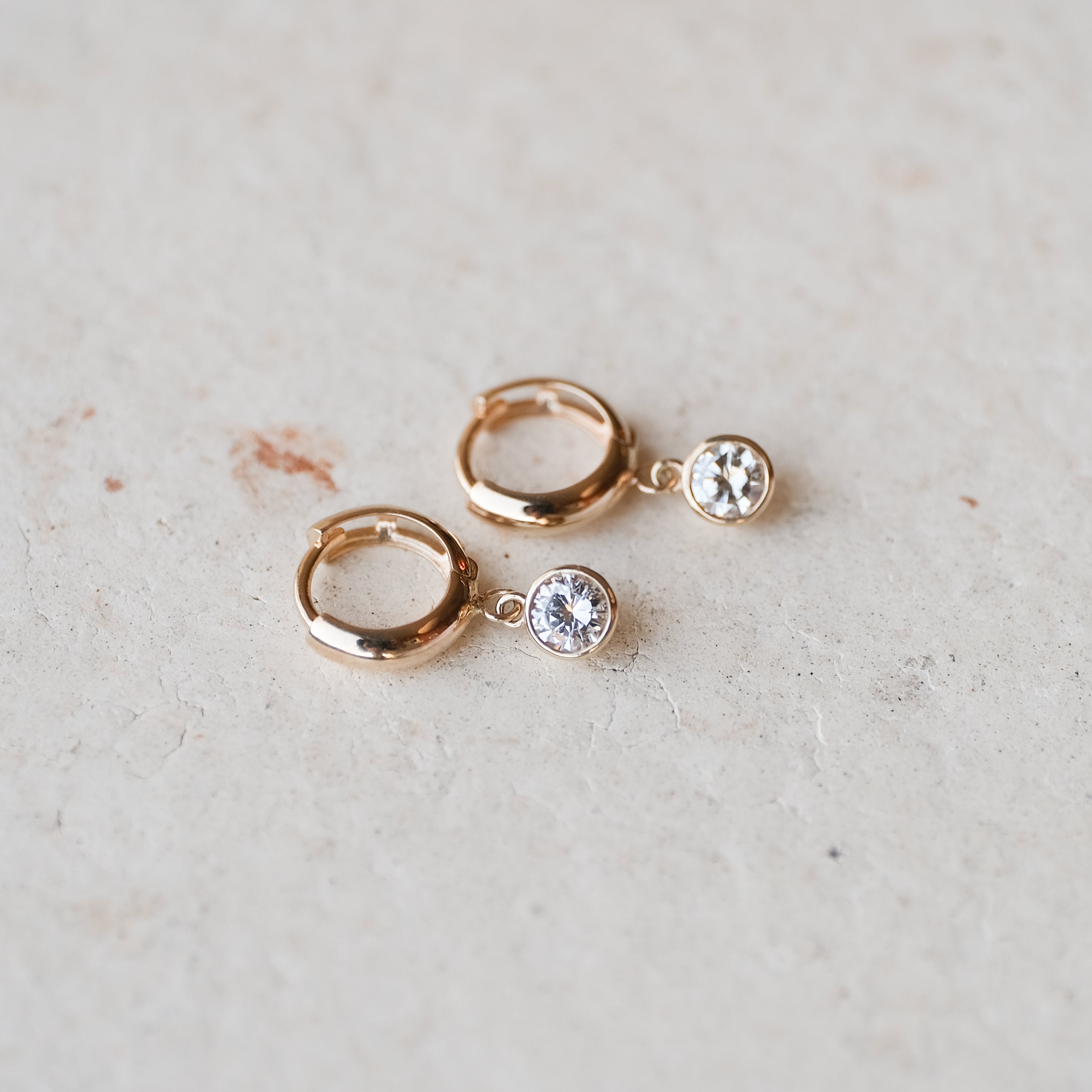 Bezel Diamond Chubby Hoops | OOAK