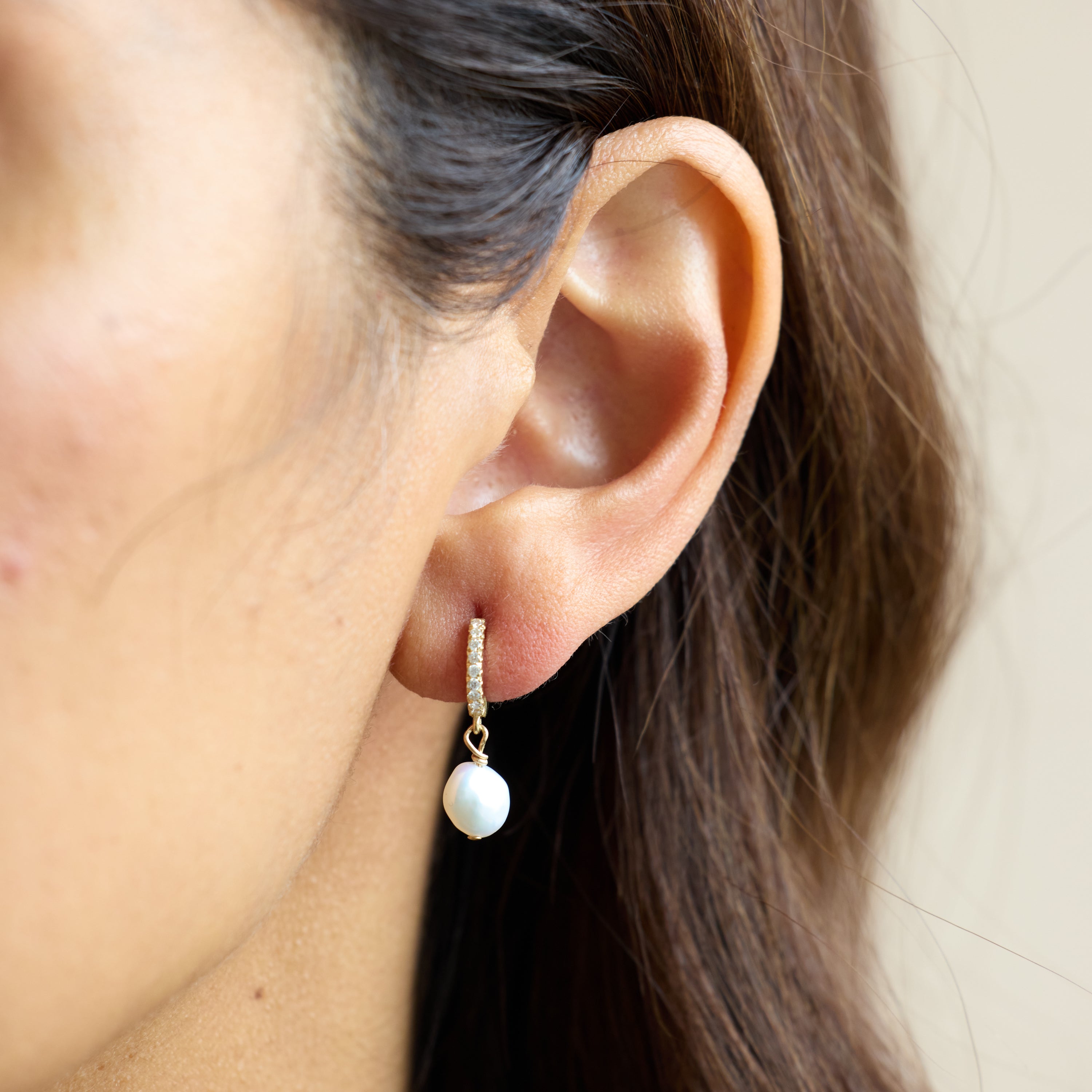 Pearl Drop Hoop | OOAK