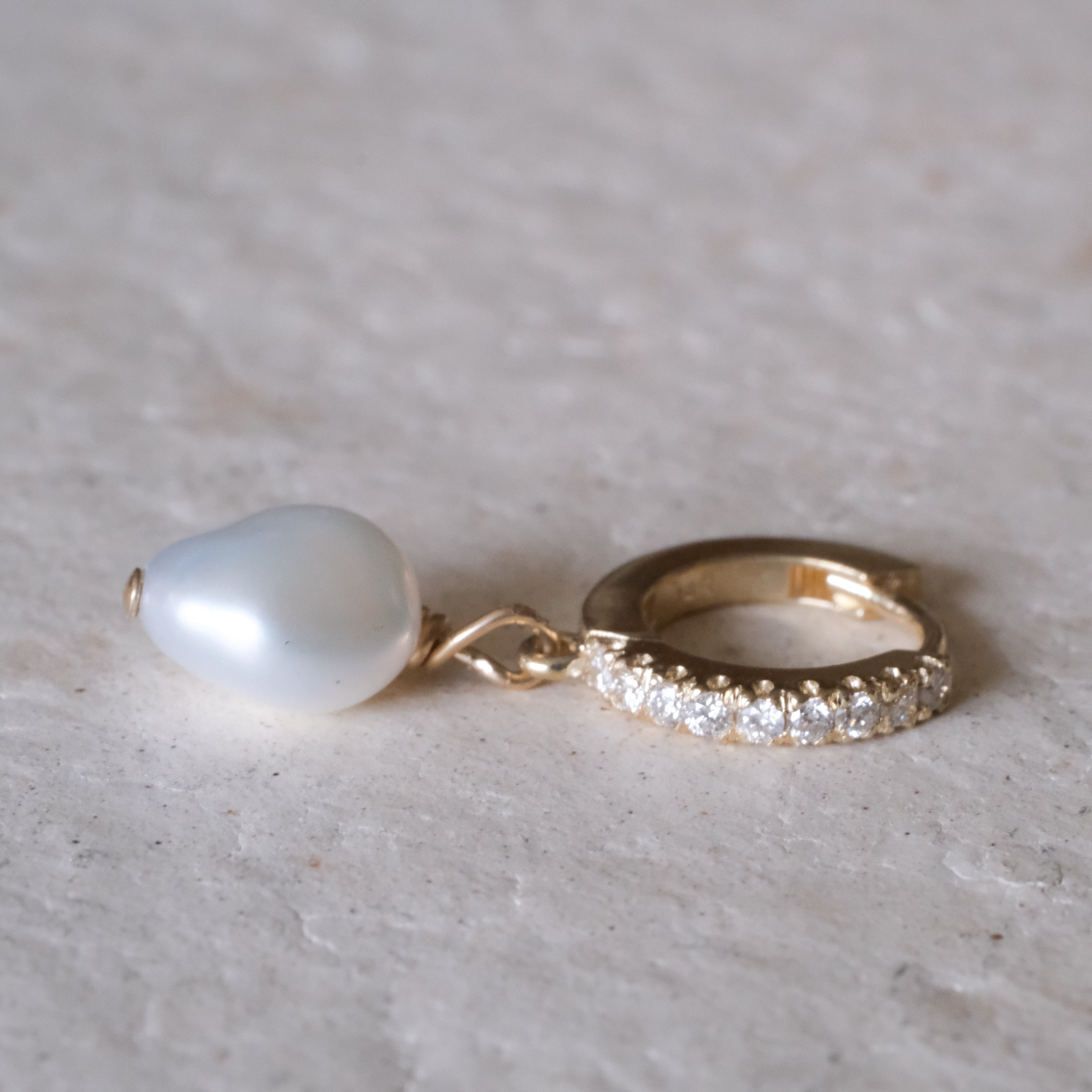 Pearl Drop Hoop | OOAK