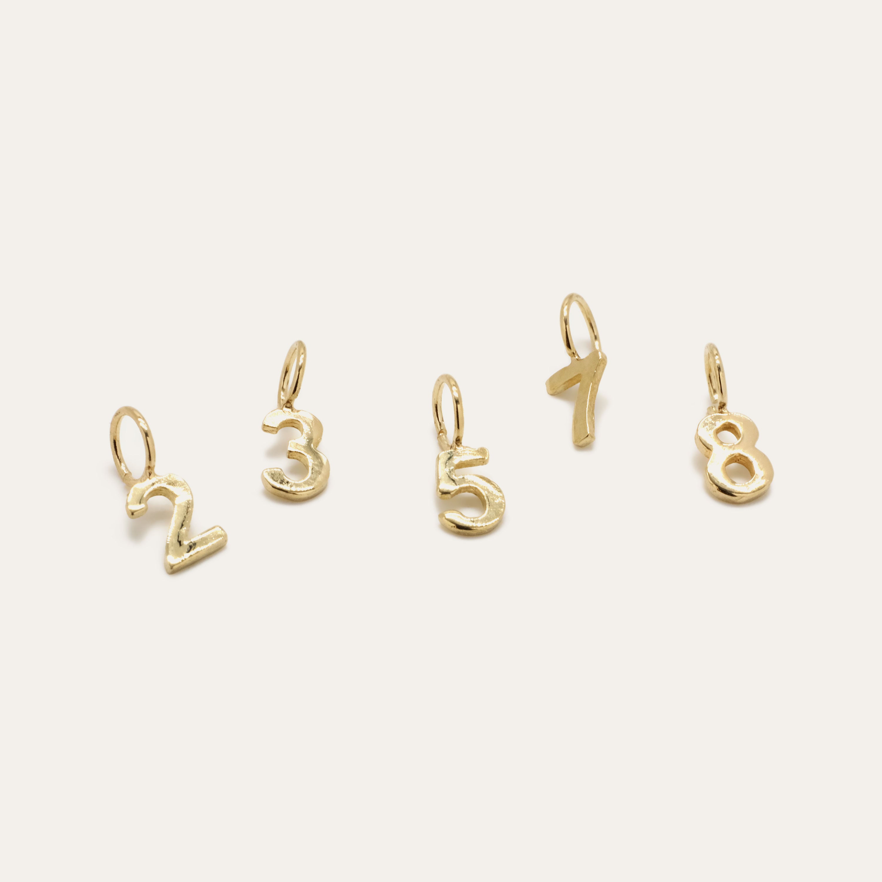 Tiny Type Number Charm | OOAK