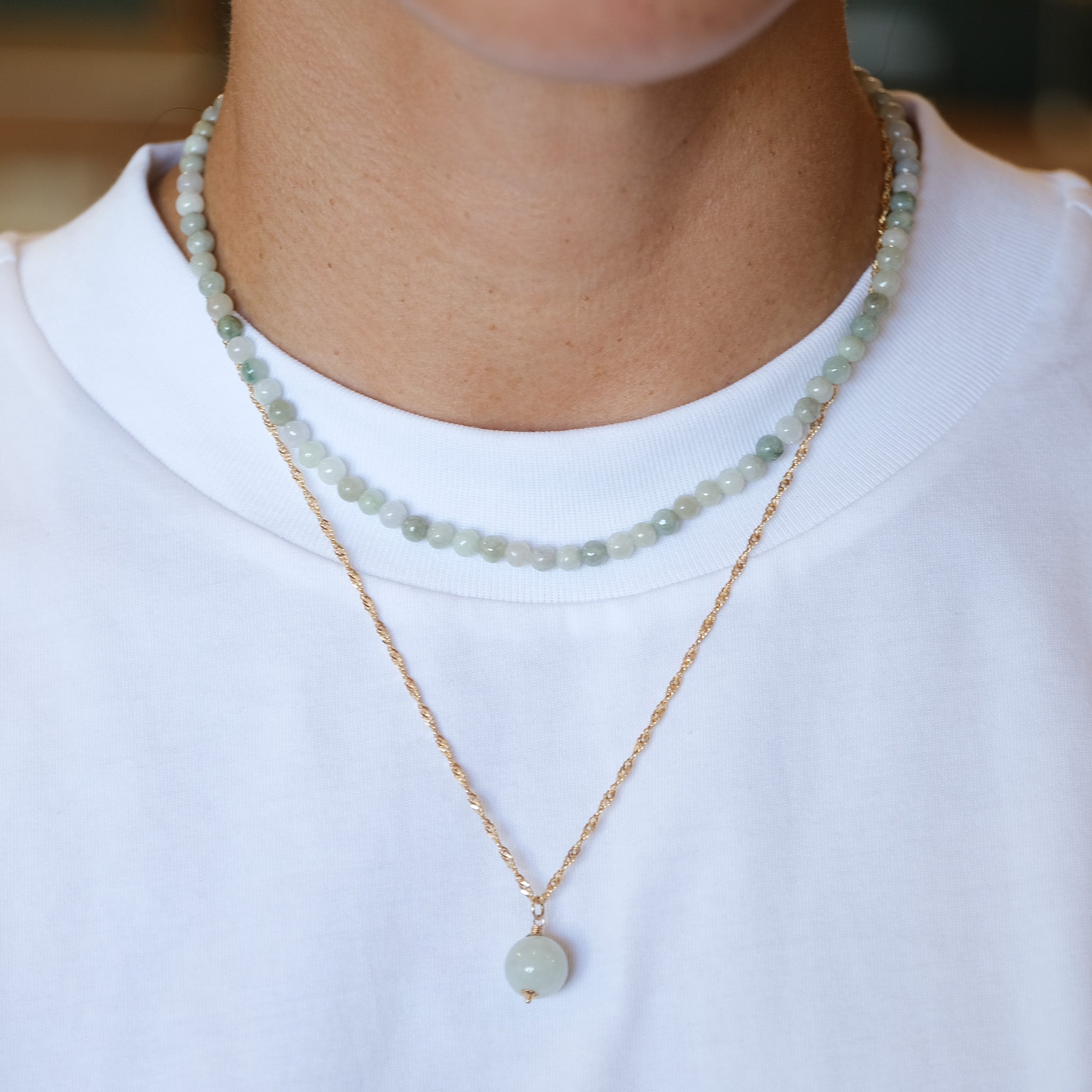 Mini Jade Beaded Necklace | OOAK