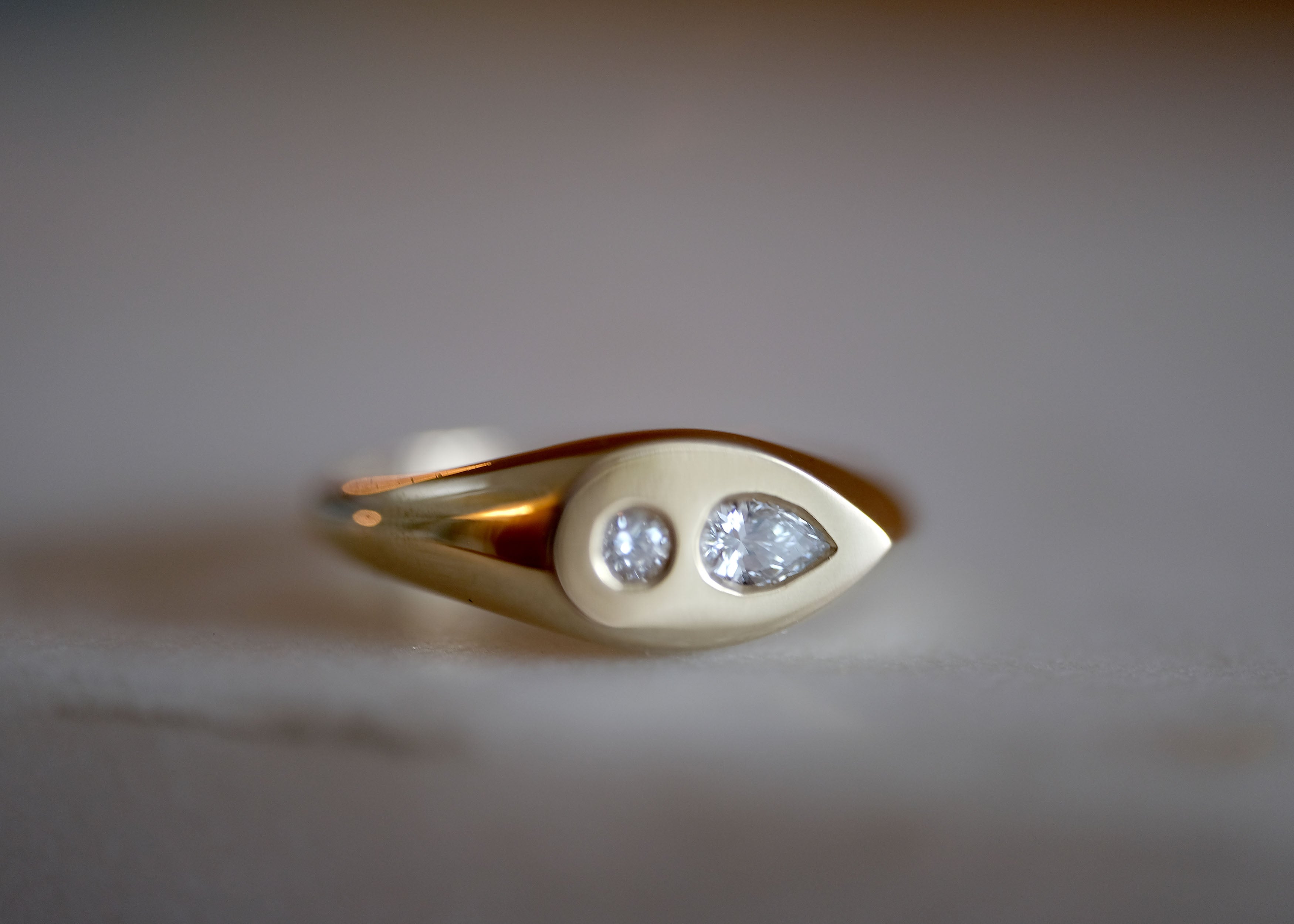 Toi et Moi Diamond Signet Ring | OOAK