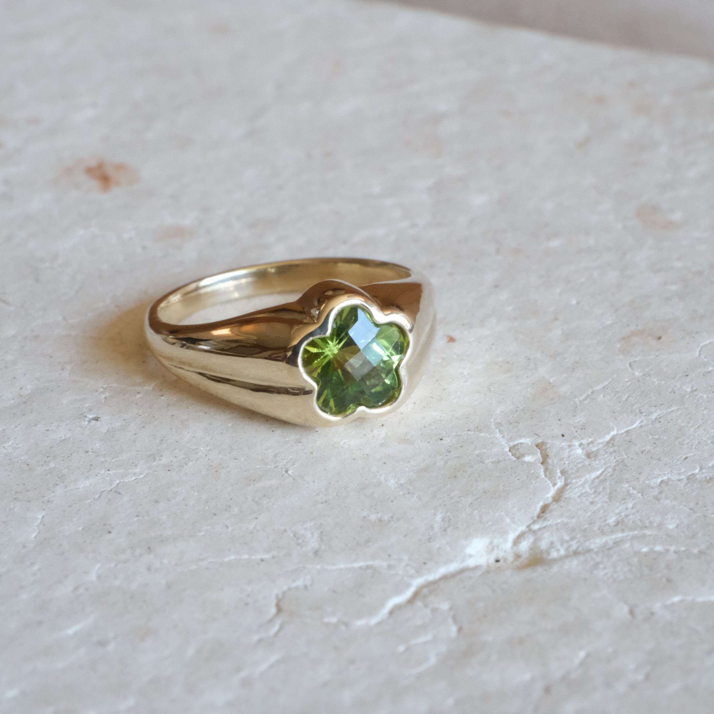 Bezel Flower Signet Ring | OOAK