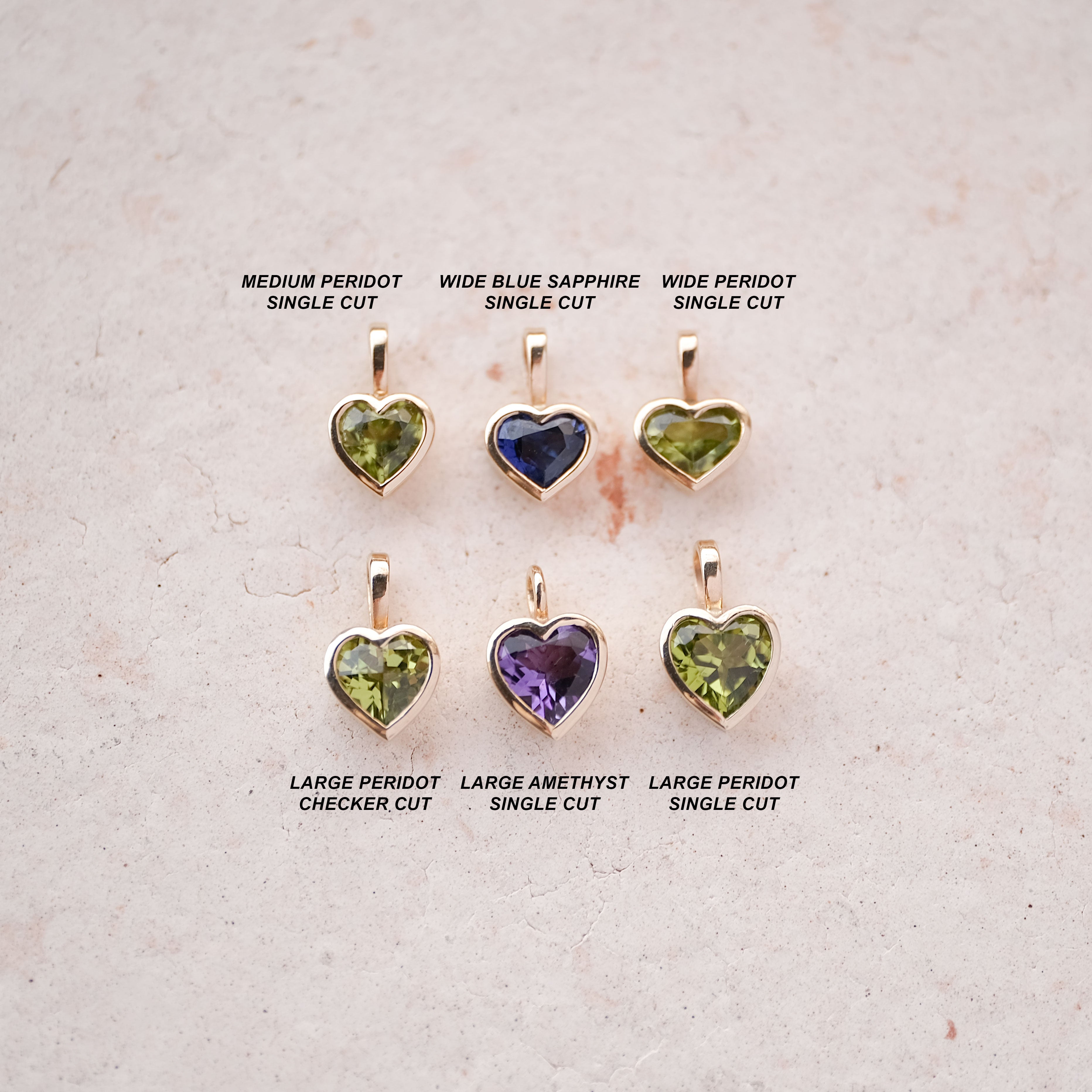 Wide Bezel Heart Charm | OOAK