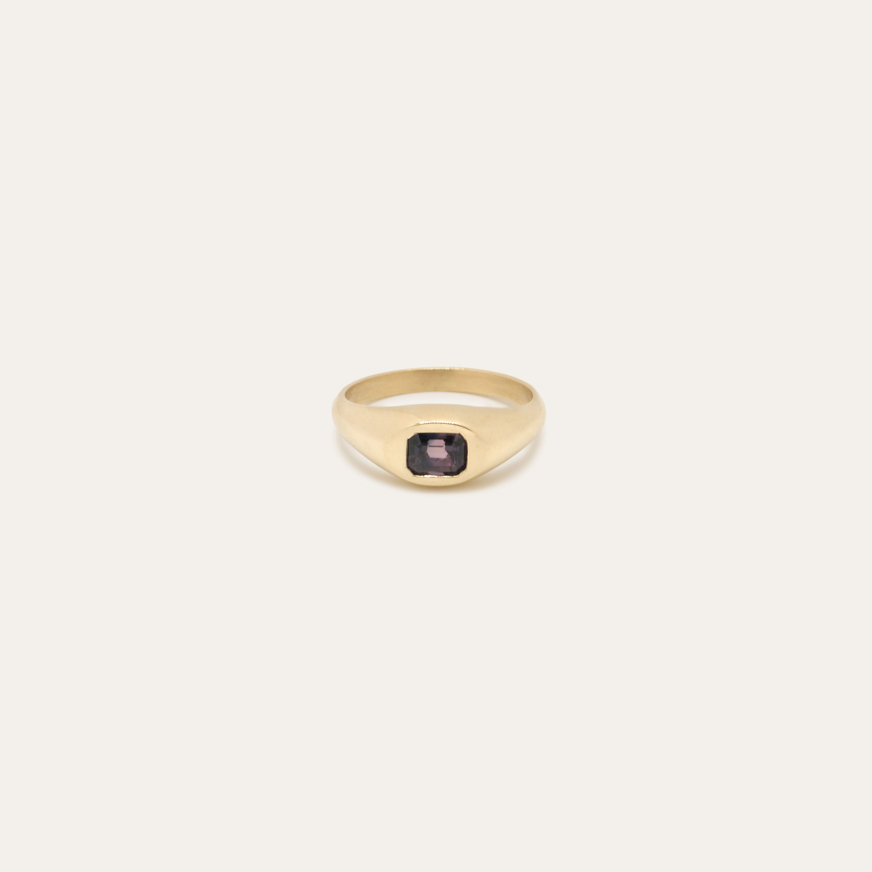 Emerald Cut Bi-color Sapphire Ring | OOAK
