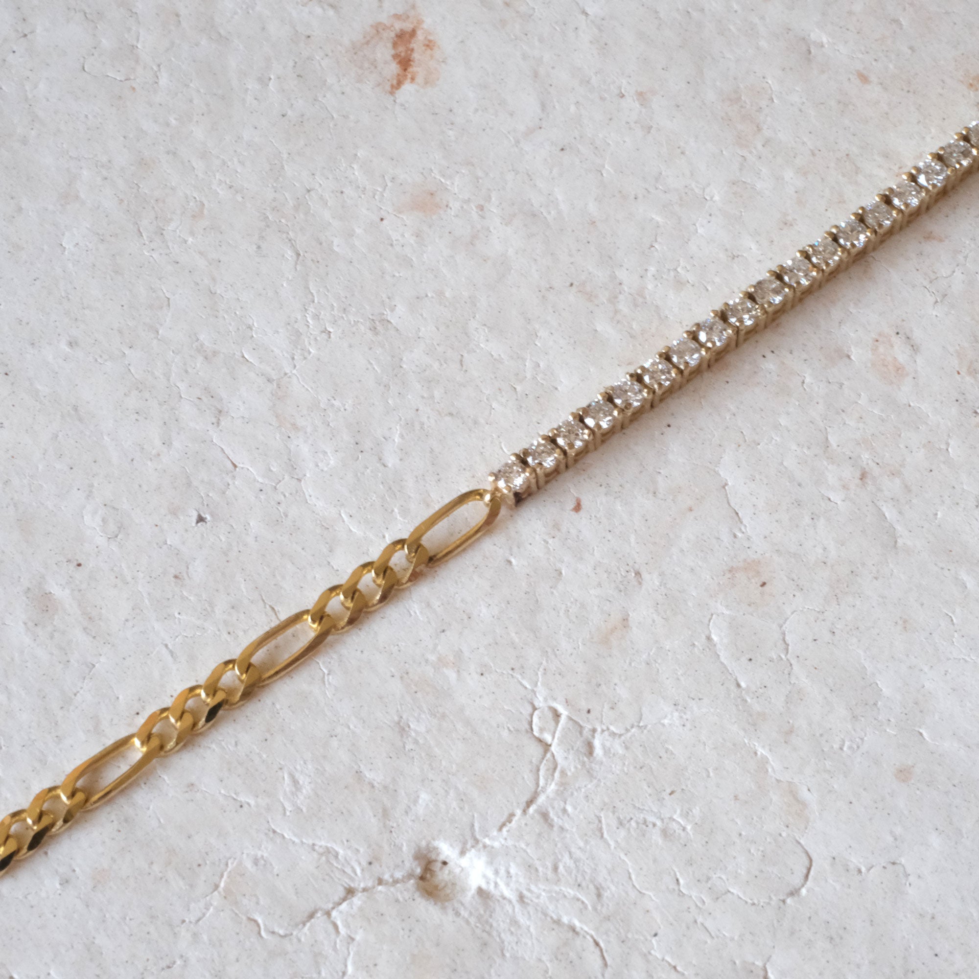 Half & Half Diamond Fig Bracelet | OOAK