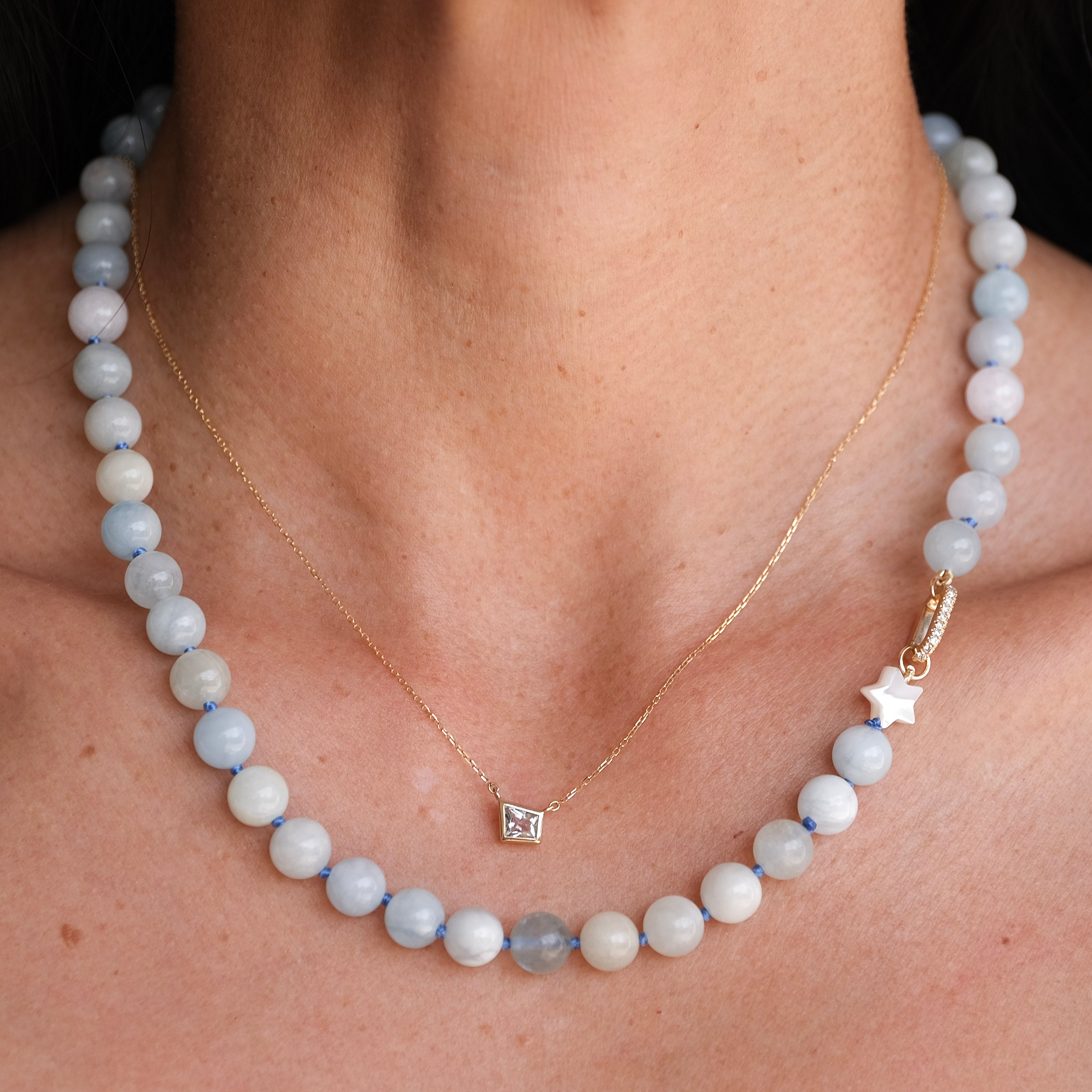 Mini Geo Aquamarine Necklace | OOAK