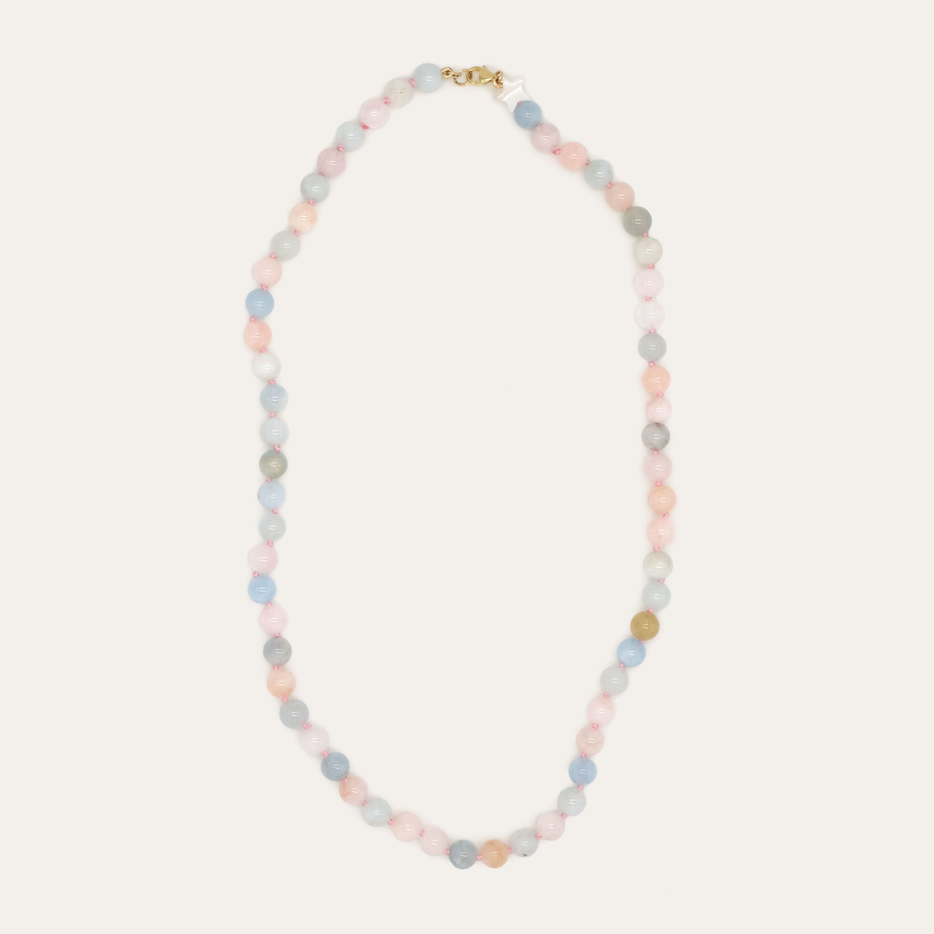 Morganite Beaded Necklace | OOAK