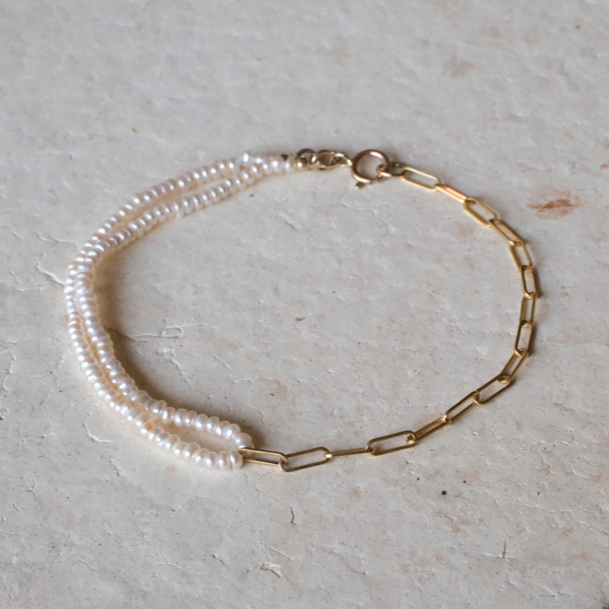 Looped Pearl Brick Bracelet | OOAK