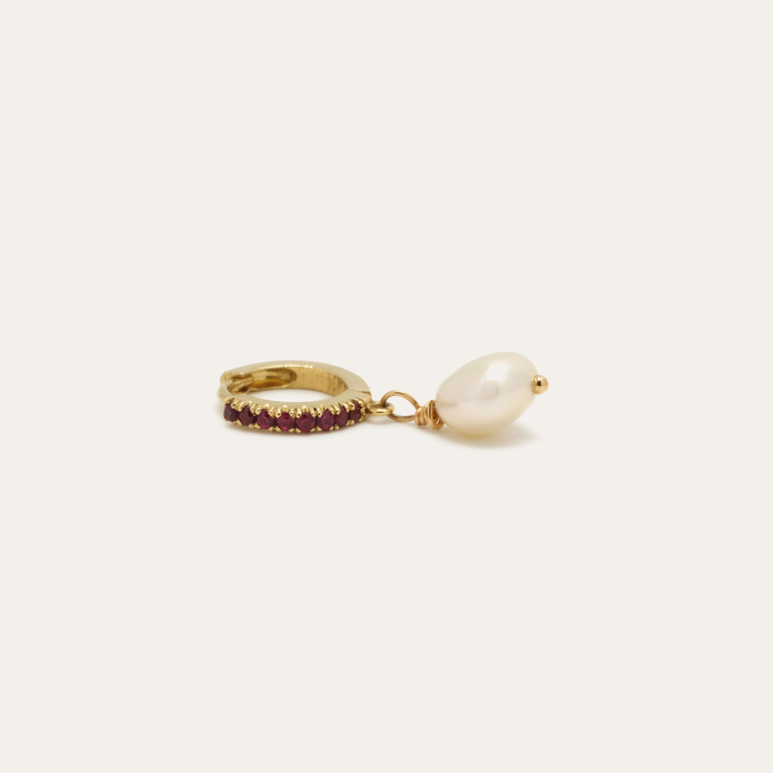 Pearl Drop Hoop | OOAK