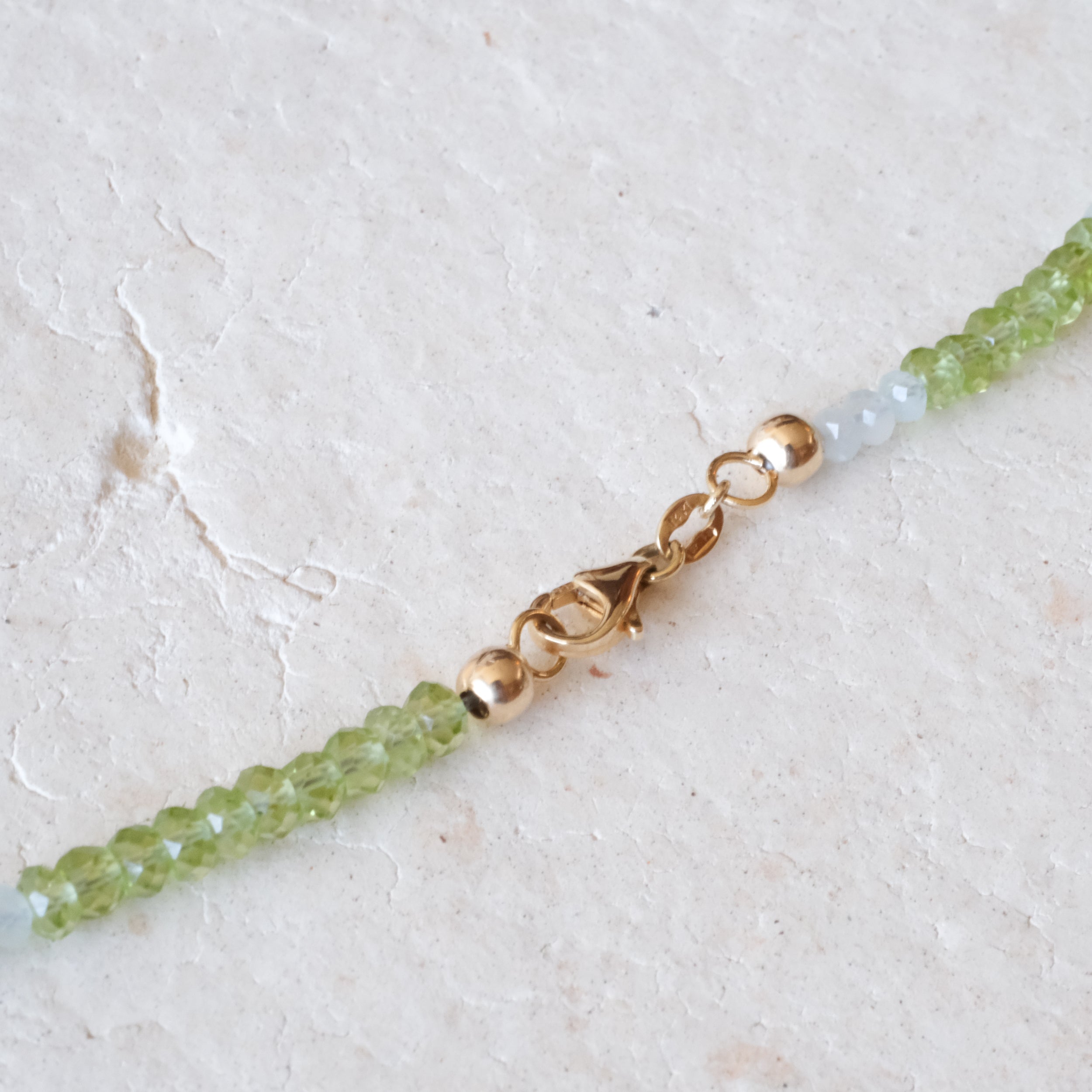 Peridot and Aquamarine Beaded Necklace | OOAK