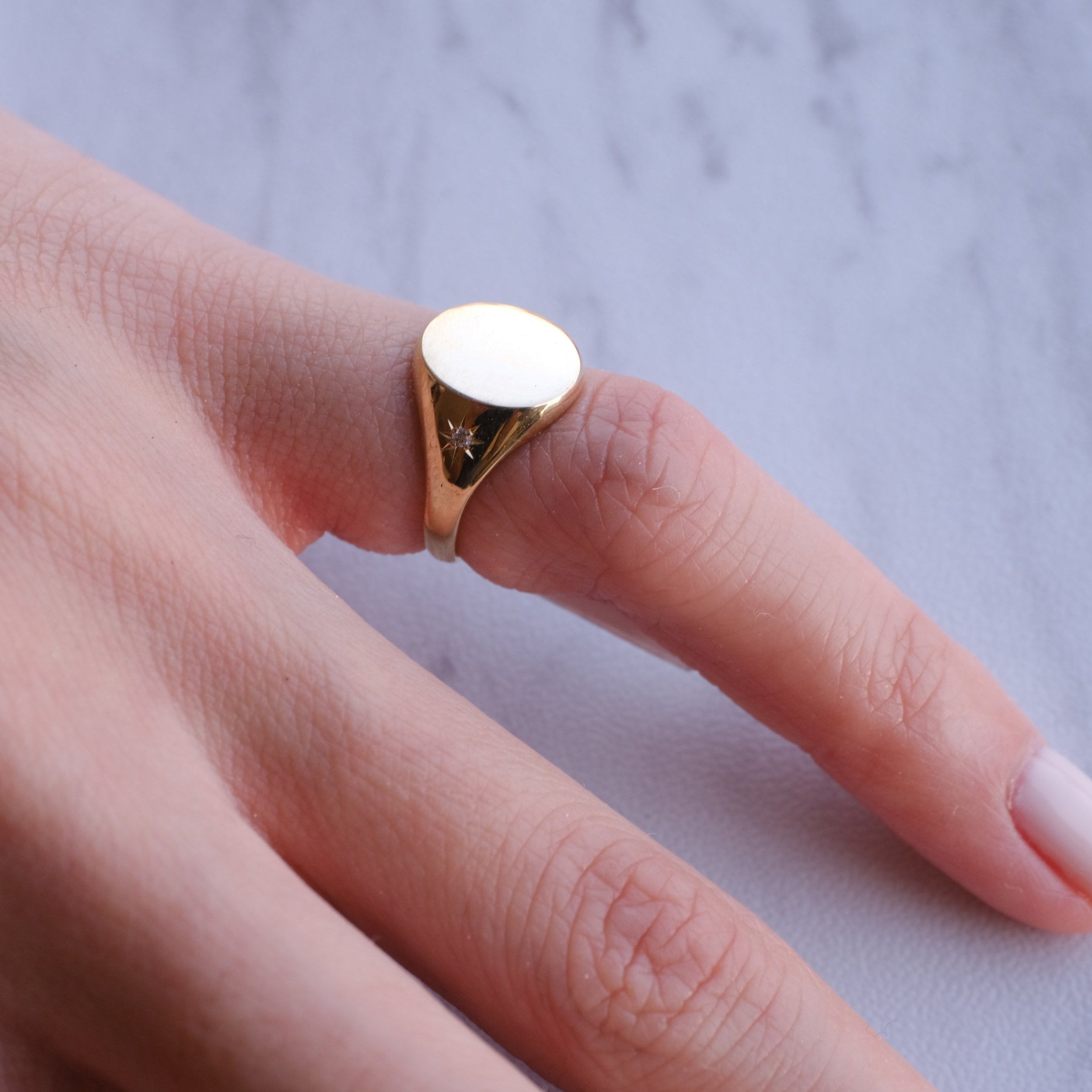 Luna Freckle Signet Ring