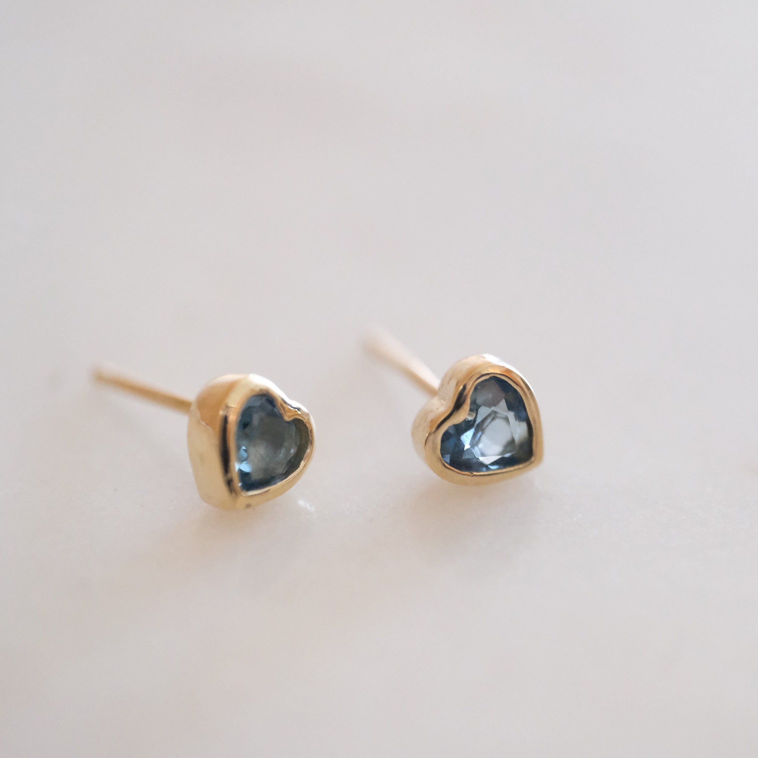 Bezel Heart Earrings | OOAK